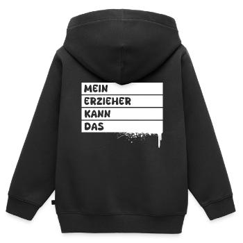 Beruf Erzieher - Kinder Premium Organic Zip Hoodie - Schwarz - Hinten - AI Model Kid Male (0cm)