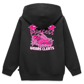 Fußballschuhe Frauen Frauenfußball Fußballerin - Kinder Premium Organic Zip Hoodie - Schwarz - Hinten - AI Model Kid Male (0cm)
