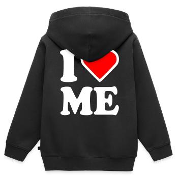 I love me - Kinder Premium Organic Zip Hoodie - Schwarz - Hinten - AI Model Kid Male (0cm)