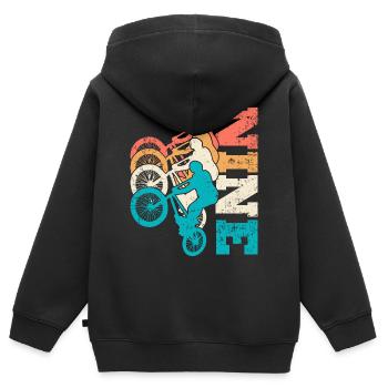 9. Geburtstag Bmx Fahrrad 9 Jahre Geschenk - Kinder Premium Organic Zip Hoodie - Schwarz - Hinten - AI Model Kid Male (0cm)