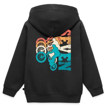 7. Geburtstag Bmx Fahrrad 7 Jahre Geschenk - Kinder Premium Organic Zip Hoodie - Schwarz - Hinten - AI Model Kid Male (0cm)