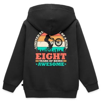 8 Geburtstag Bmx Fahrrad 8 Jahre Geschenk - Kinder Premium Organic Zip Hoodie - Schwarz - Hinten - AI Model Kid Male (0cm)