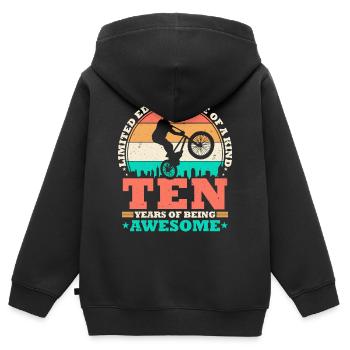 10 Geburtstag Bmx Fahrrad 10 Jahre Geschenk - Kinder Premium Organic Zip Hoodie - Schwarz - Hinten - AI Model Kid Male (0cm)