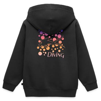 Diving mit Taucher - Kinder Premium Organic Zip Hoodie - Schwarz - Hinten - AI Model Kid Male (0cm)
