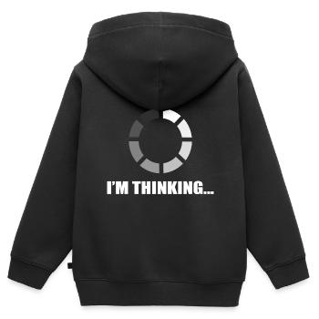 Je pense intelligent ou intelligent poison - Sweat Premium à capuche zippé enfant bio - noir - Dos - AI Model Kid Male (0cm)