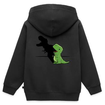 T Rex Shadow TRex With Screaming Shadow - Kinder Premium Organic Zip Hoodie - Schwarz - Hinten - AI Model Kid Male (0cm)