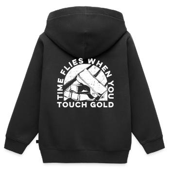 Gold Mining Gold Mine - Kids Premium Organic Zip-up Hoodie - black - Back - AI Model Kid Male (0cm)