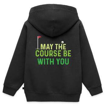 Kurs mit dir. Athlet Gift - Kinder Premium Organic Zip Hoodie - Schwarz - Hinten - AI Model Kid Male (0cm)