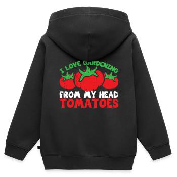 Tomate - Kinder Premium Organic Zip Hoodie - Schwarz - Hinten - AI Model Kid Male (0cm)