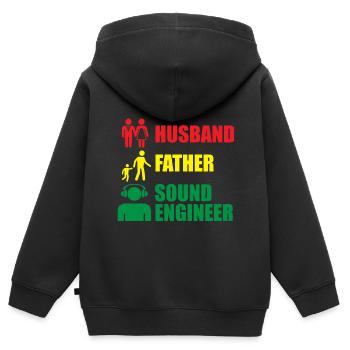 Tontechniker Sound Audio Engineer - Kinder Premium Organic Zip Hoodie - Schwarz - Hinten - AI Model Kid Male (0cm)