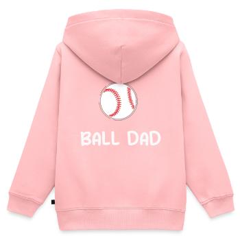 Ball Papa Baseball Fan Papa Baller Softball Opa Li - Kinder Premium Organic Zip Hoodie - Rosa - Hinten - AI Model Kid Female (0cm)
