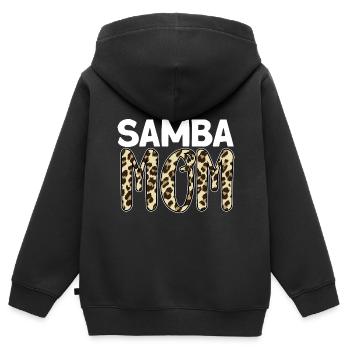 Samba - Kinder Premium Organic Zip Hoodie - Schwarz - Hinten - AI Model Kid Male (0cm)