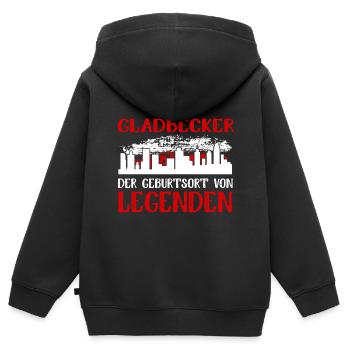 Gladbeck Der Geburtsort Von Legenden - Kinder Premium Organic Zip Hoodie - Schwarz - Hinten - AI Model Kid Male (0cm)