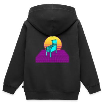 Pinball Machine Retro Vintage Arcade Spiel Liebhab - Kinder Premium Organic Zip Hoodie - Schwarz - Hinten - AI Model Kid Male (0cm)
