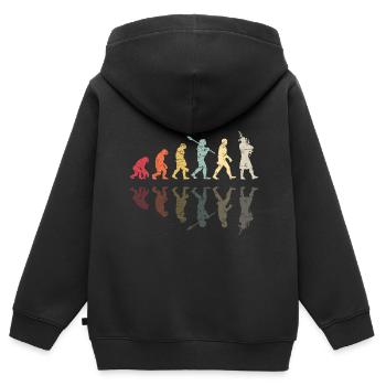 Bagpipe Evolution Woodwind Instrument - Sweat Premium à capuche zippé enfant bio - noir - Dos - AI Model Kid Male (0cm)