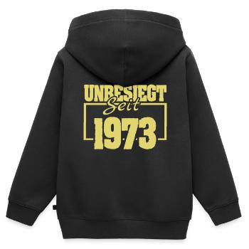 seit 1973 - Kinder Premium Organic Zip Hoodie - Schwarz - Hinten - AI Model Kid Male (0cm)