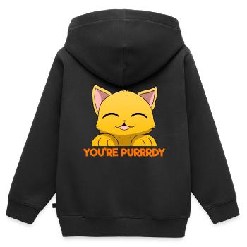 Lustiger Katzenliebhaber - Kinder Premium Organic Zip Hoodie - Schwarz - Hinten - AI Model Kid Male (0cm)