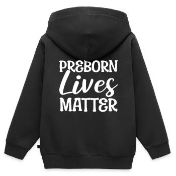 Preborn Lives Matter Anti-Abtreibungsaktivist - Kinder Premium Organic Zip Hoodie - Schwarz - Hinten - AI Model Kid Male (0cm)