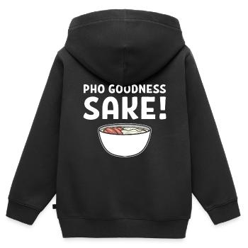 Vietnamesisches Essen Vietnamesisch - Kinder Premium Organic Zip Hoodie - Schwarz - Hinten - AI Model Kid Male (0cm)