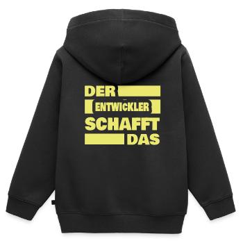 Entwickler als Arbeit - Kinder Premium Organic Zip Hoodie - Schwarz - Hinten - AI Model Kid Male (0cm)