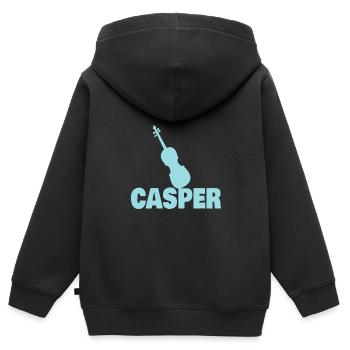 Bratsche Casper - Kinder Premium Organic Zip Hoodie - Schwarz - Hinten - AI Model Kid Male (0cm)