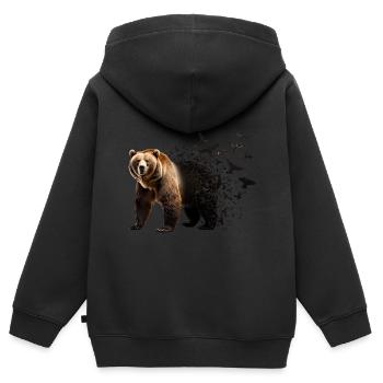 Porter - Sweat Premium à capuche zippé enfant bio - noir - Dos - AI Model Kid Male (0cm)