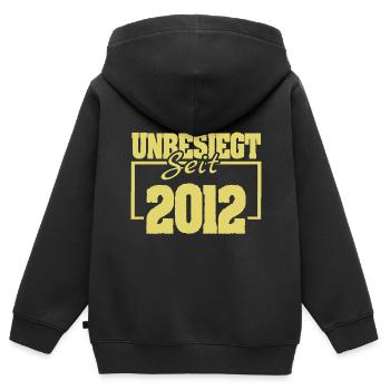 seit 2012 - Kinder Premium Organic Zip Hoodie - Schwarz - Hinten - AI Model Kid Male (0cm)