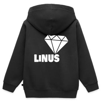Noble Linus - Sweat Premium à capuche zippé enfant bio - noir - Dos - AI Model Kid Male (0cm)