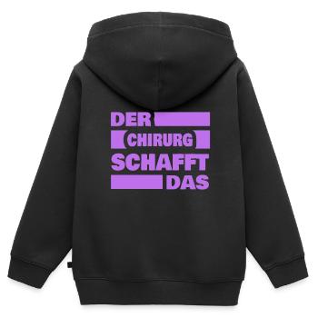 Arbeit Chirurg - Kinder Premium Organic Zip Hoodie - Schwarz - Hinten - AI Model Kid Male (0cm)