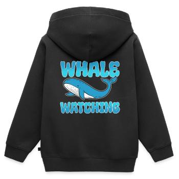 Whale Watching Wasserbiologe - Kinder Premium Organic Zip Hoodie - Schwarz - Hinten - AI Model Kid Male (0cm)