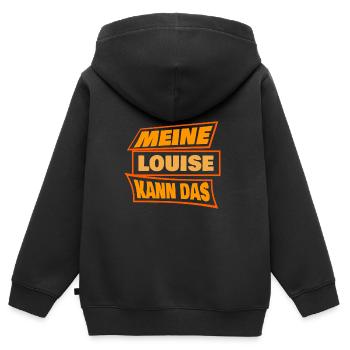 Louise Louise - Kinder Premium Organic Zip Hoodie - Schwarz - Hinten - AI Model Kid Male (0cm)