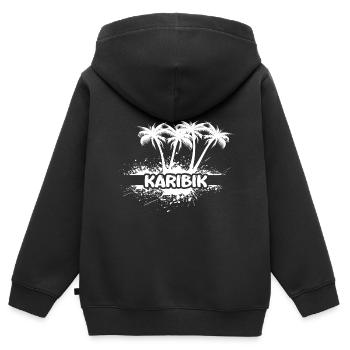 Caraïbes - Sweat Premium à capuche zippé enfant bio - noir - Dos - AI Model Kid Male (0cm)