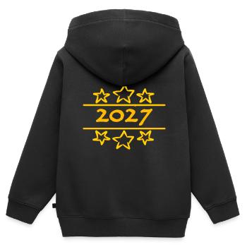 2027 - Kids Premium Organic Zip-up Hoodie - black - Back - AI Model Kid Male (0cm)
