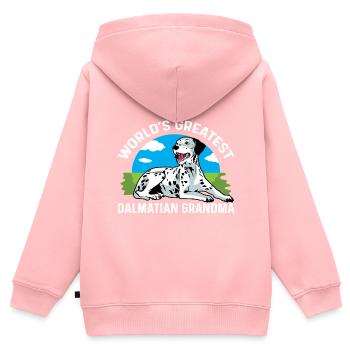Biggest Dalmatian Grandma Sweetest Grandma Gift - Kids Premium Organic Zip-up Hoodie - rose - Back - AI Model Kid Female (0cm)