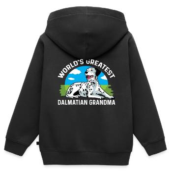 Le plus grand cadeau de grand-mère dalmate le plus doux de grand-mère - Sweat Premium à capuche zippé enfant bio - noir - Dos - AI Model Kid Male (0cm)