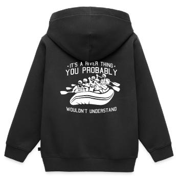 Rafting Wildwasser Kanu Kajak - Kinder Premium Organic Zip Hoodie - Schwarz - Hinten - AI Model Kid Male (0cm)