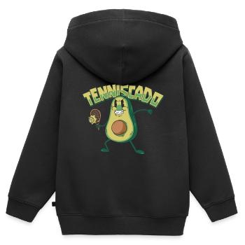 Tennis - Kinder Premium Organic Zip Hoodie - Schwarz - Hinten - AI Model Kid Male (0cm)