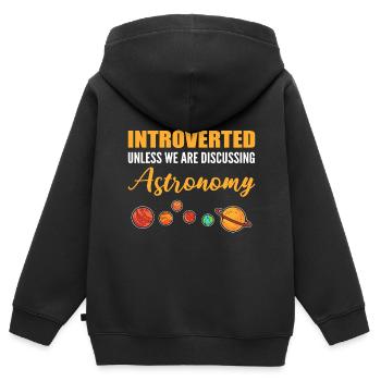 Diskussion über Astronomie Introvertiert Geschenk - Kinder Premium Organic Zip Hoodie - Schwarz - Hinten - AI Model Kid Male (0cm)