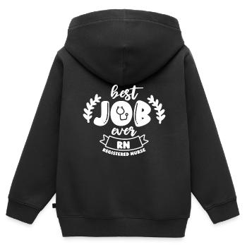 Infirmier - Sweat Premium à capuche zippé enfant bio - noir - Dos - AI Model Kid Male (0cm)
