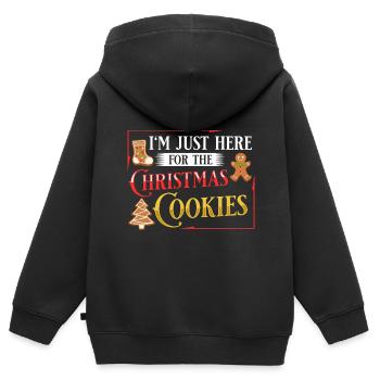 Biscuits de Noël Biscuits Cuisson Biscuits de Noël - Sweat Premium à capuche zippé enfant bio - noir - Dos - AI Model Kid Male (0cm)
