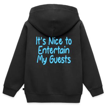 It's Nice To Entertain My Guests 2 - Kinder Premium Organic Zip Hoodie - Schwarz - Hinten - AI Model Kid Male (0cm)