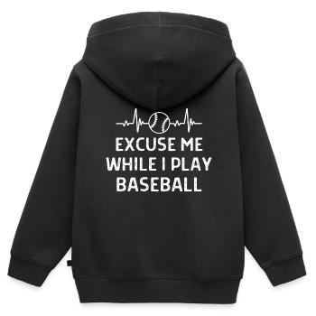 Baseball Spieler Baseball Sprüche Geschenk - Kinder Premium Organic Zip Hoodie - Schwarz - Hinten - AI Model Kid Male (0cm)
