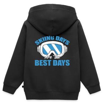 Ski -Wintersport Skifahrer - Kinder Premium Organic Zip Hoodie - Schwarz - Hinten - AI Model Kid Male (0cm)