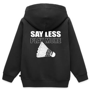 Badminton Sport Athlet - Kinder Premium Organic Zip Hoodie - Schwarz - Hinten - AI Model Kid Male (0cm)
