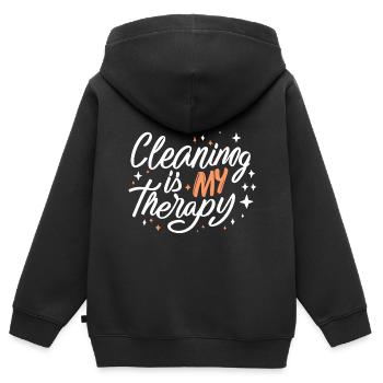 Putzen Waschen Haushalt Sauberkeit Reinigen - Kinder Premium Organic Zip Hoodie - Schwarz - Hinten - AI Model Kid Male (0cm)