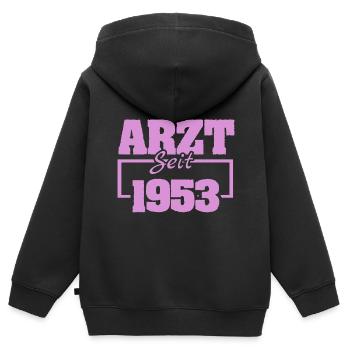 1953 - Kinder Premium Organic Zip Hoodie - Schwarz - Hinten - AI Model Kid Male (0cm)