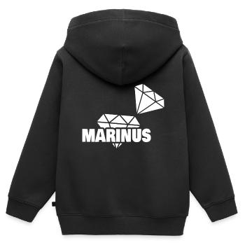 Precious Marinus - Kids Premium Organic Zip-up Hoodie - black - Back - AI Model Kid Male (0cm)