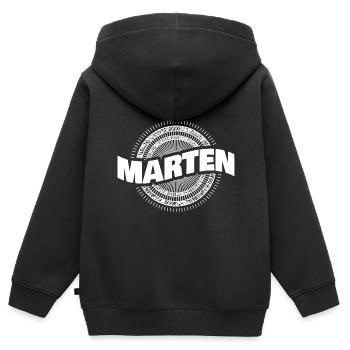 Cadeau pour la martre - Sweat Premium à capuche zippé enfant bio - noir - Dos - AI Model Kid Male (0cm)