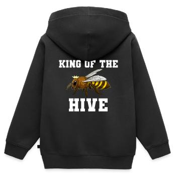 King Of The Hive Imker - Kinder Premium Organic Zip Hoodie - Schwarz - Hinten - AI Model Kid Male (0cm)