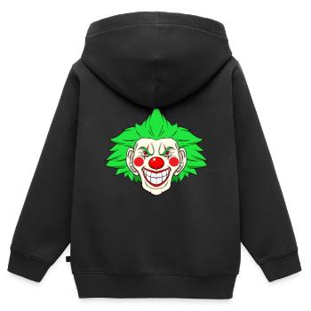 Gruseliger Clown Entertainer - Kinder Premium Organic Zip Hoodie - Schwarz - Hinten - AI Model Kid Male (0cm)